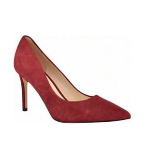 Nine west Ezra pointy toe leather red pumps heels